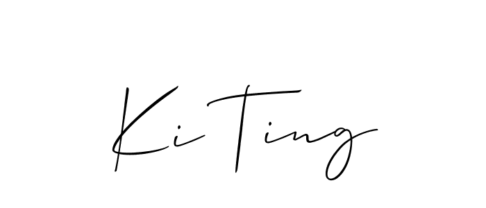 You should practise on your own different ways (Allison_Script) to write your name (Ki Ting) in signature. don't let someone else do it for you. Ki Ting signature style 2 images and pictures png