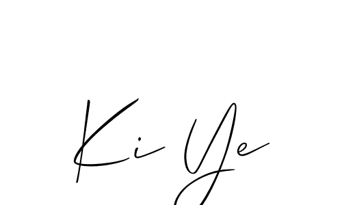 Use a signature maker to create a handwritten signature online. With this signature software, you can design (Allison_Script) your own signature for name Ki Ye. Ki Ye signature style 2 images and pictures png