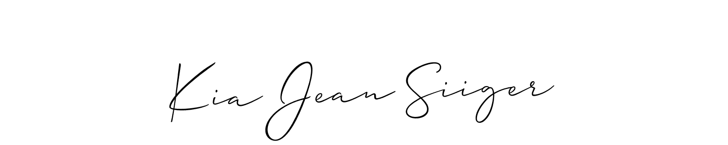 Use a signature maker to create a handwritten signature online. With this signature software, you can design (Allison_Script) your own signature for name Kia Jean Siiger. Kia Jean Siiger signature style 2 images and pictures png