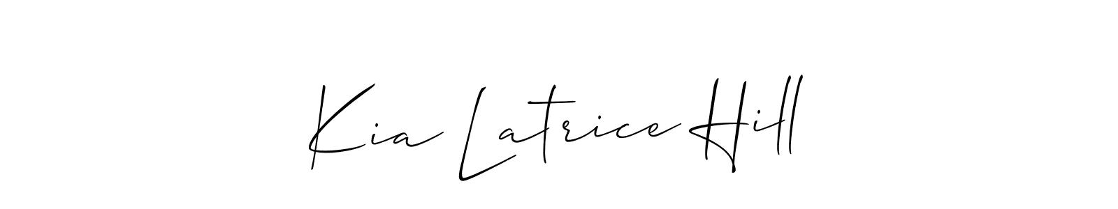 Make a short Kia Latrice Hill signature style. Manage your documents anywhere anytime using Allison_Script. Create and add eSignatures, submit forms, share and send files easily. Kia Latrice Hill signature style 2 images and pictures png