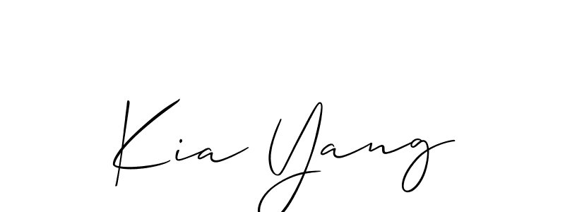 It looks lik you need a new signature style for name Kia Yang. Design unique handwritten (Allison_Script) signature with our free signature maker in just a few clicks. Kia Yang signature style 2 images and pictures png