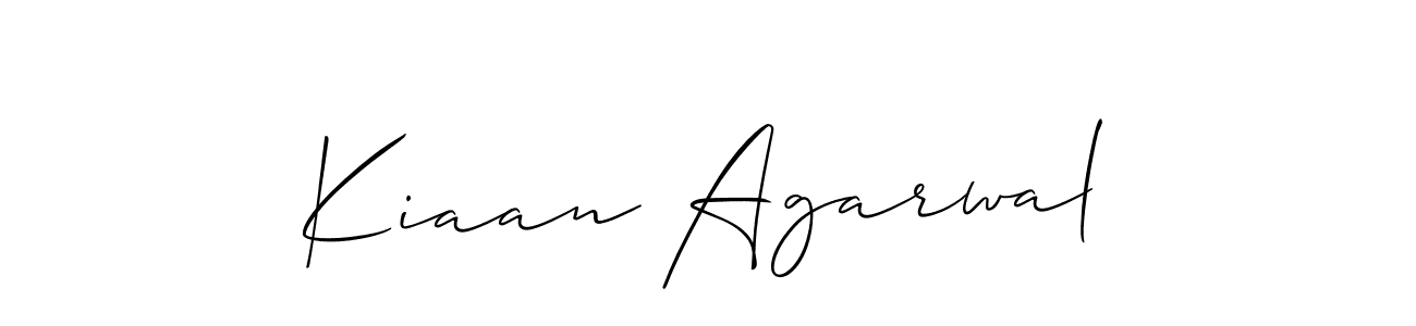 Use a signature maker to create a handwritten signature online. With this signature software, you can design (Allison_Script) your own signature for name Kiaan Agarwal. Kiaan Agarwal signature style 2 images and pictures png