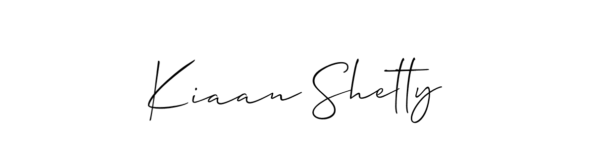 How to make Kiaan Shetty signature? Allison_Script is a professional autograph style. Create handwritten signature for Kiaan Shetty name. Kiaan Shetty signature style 2 images and pictures png