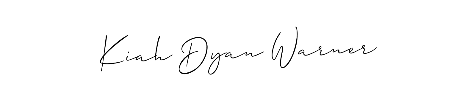 Kiah Dyan Warner stylish signature style. Best Handwritten Sign (Allison_Script) for my name. Handwritten Signature Collection Ideas for my name Kiah Dyan Warner. Kiah Dyan Warner signature style 2 images and pictures png
