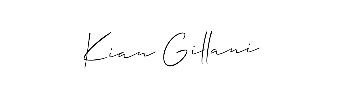 How to make Kian Gillani name signature. Use Allison_Script style for creating short signs online. This is the latest handwritten sign. Kian Gillani signature style 2 images and pictures png