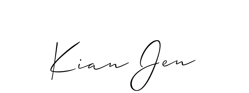 How to make Kian Jen signature? Allison_Script is a professional autograph style. Create handwritten signature for Kian Jen name. Kian Jen signature style 2 images and pictures png