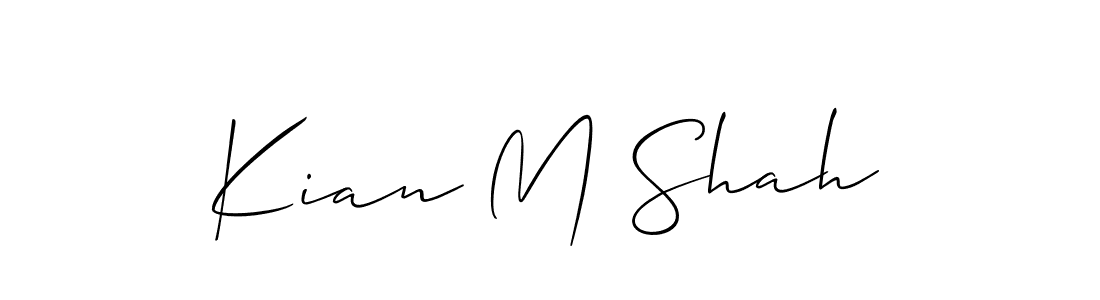 Make a beautiful signature design for name Kian M Shah. With this signature (Allison_Script) style, you can create a handwritten signature for free. Kian M Shah signature style 2 images and pictures png