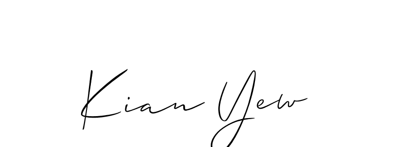 How to make Kian Yew signature? Allison_Script is a professional autograph style. Create handwritten signature for Kian Yew name. Kian Yew signature style 2 images and pictures png