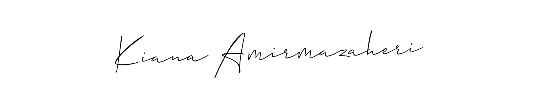 Create a beautiful signature design for name Kiana Amirmazaheri. With this signature (Allison_Script) fonts, you can make a handwritten signature for free. Kiana Amirmazaheri signature style 2 images and pictures png