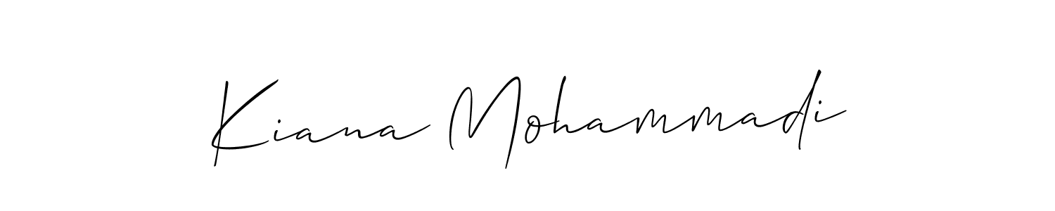 It looks lik you need a new signature style for name Kiana Mohammadi. Design unique handwritten (Allison_Script) signature with our free signature maker in just a few clicks. Kiana Mohammadi signature style 2 images and pictures png