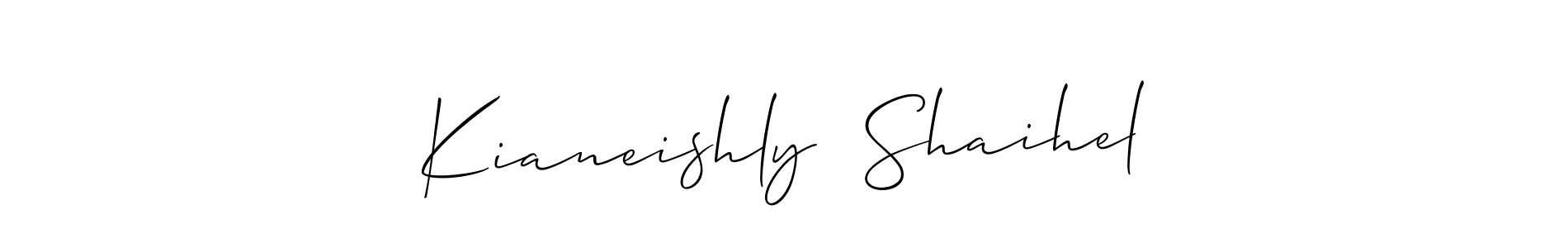 Create a beautiful signature design for name Kianeishly  Shaihel. With this signature (Allison_Script) fonts, you can make a handwritten signature for free. Kianeishly  Shaihel signature style 2 images and pictures png