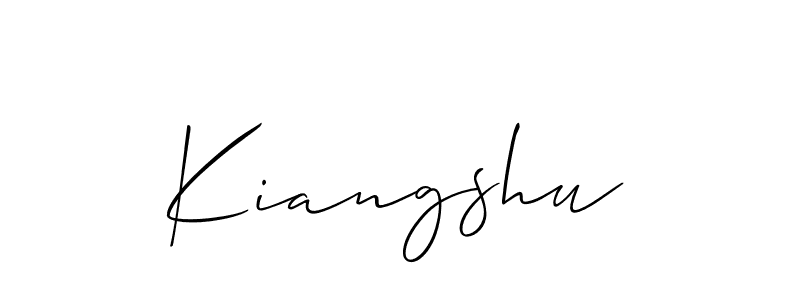 How to make Kiangshu name signature. Use Allison_Script style for creating short signs online. This is the latest handwritten sign. Kiangshu signature style 2 images and pictures png