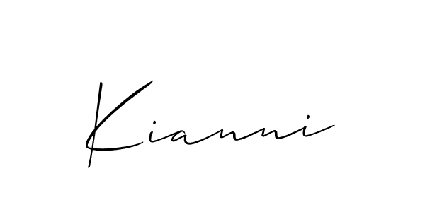 Kianni stylish signature style. Best Handwritten Sign (Allison_Script) for my name. Handwritten Signature Collection Ideas for my name Kianni. Kianni signature style 2 images and pictures png