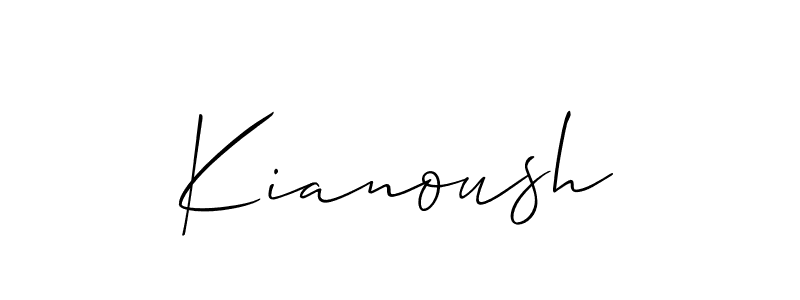if you are searching for the best signature style for your name Kianoush. so please give up your signature search. here we have designed multiple signature styles  using Allison_Script. Kianoush signature style 2 images and pictures png