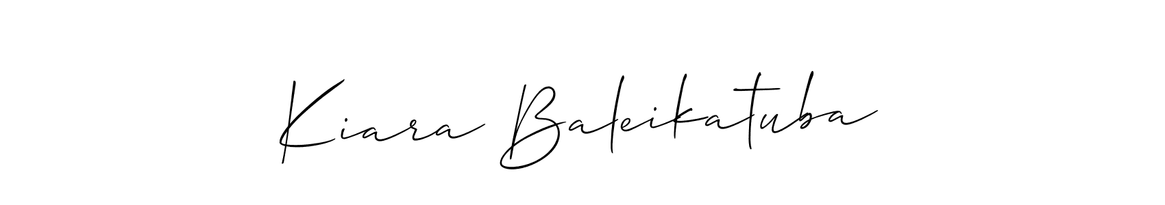 Create a beautiful signature design for name Kiara Baleikatuba. With this signature (Allison_Script) fonts, you can make a handwritten signature for free. Kiara Baleikatuba signature style 2 images and pictures png