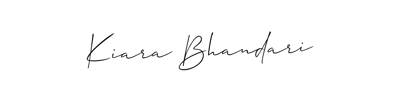 Also we have Kiara Bhandari name is the best signature style. Create professional handwritten signature collection using Allison_Script autograph style. Kiara Bhandari signature style 2 images and pictures png