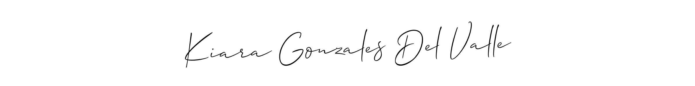 Kiara Gonzales Del Valle stylish signature style. Best Handwritten Sign (Allison_Script) for my name. Handwritten Signature Collection Ideas for my name Kiara Gonzales Del Valle. Kiara Gonzales Del Valle signature style 2 images and pictures png