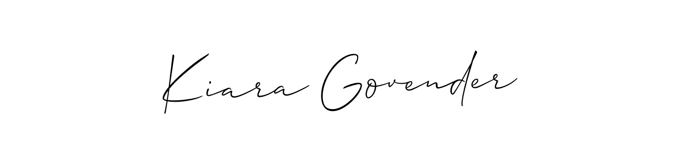 if you are searching for the best signature style for your name Kiara Govender. so please give up your signature search. here we have designed multiple signature styles  using Allison_Script. Kiara Govender signature style 2 images and pictures png