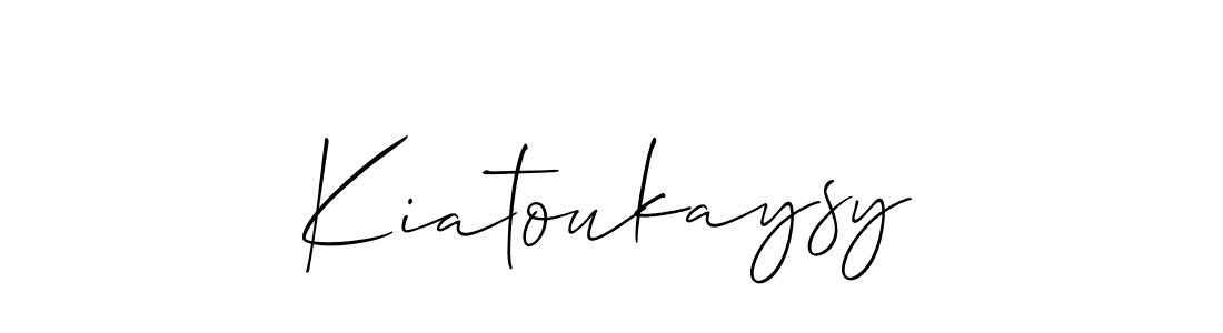 The best way (Allison_Script) to make a short signature is to pick only two or three words in your name. The name Kiatoukaysy include a total of six letters. For converting this name. Kiatoukaysy signature style 2 images and pictures png