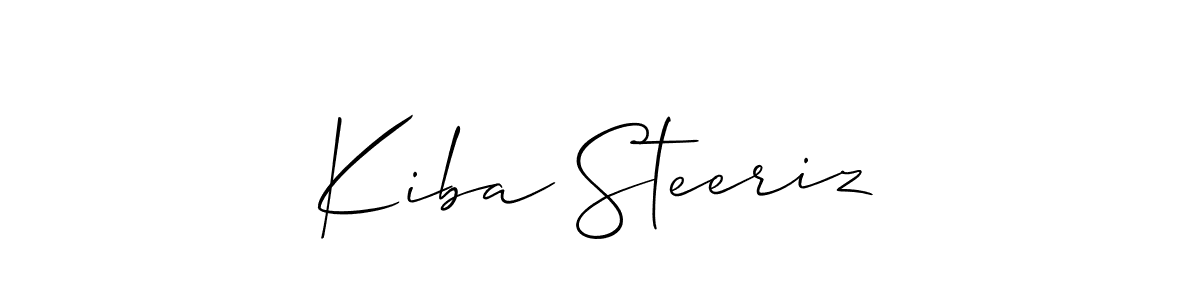 It looks lik you need a new signature style for name Kiba Steeriz. Design unique handwritten (Allison_Script) signature with our free signature maker in just a few clicks. Kiba Steeriz signature style 2 images and pictures png