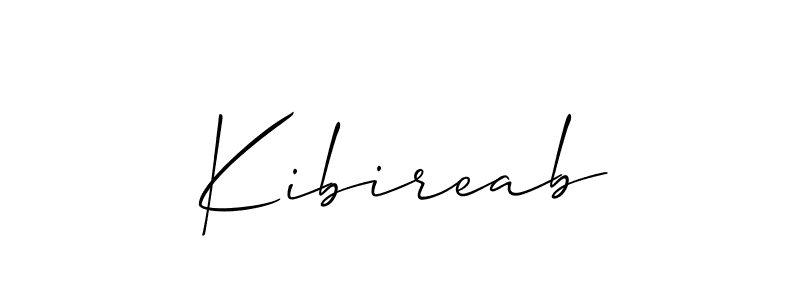 It looks lik you need a new signature style for name Kibireab. Design unique handwritten (Allison_Script) signature with our free signature maker in just a few clicks. Kibireab signature style 2 images and pictures png