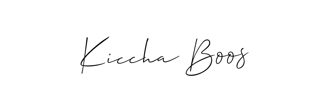 How to make Kiccha Boos name signature. Use Allison_Script style for creating short signs online. This is the latest handwritten sign. Kiccha Boos signature style 2 images and pictures png