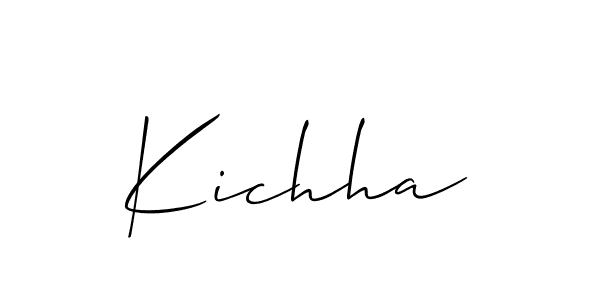 How to make Kichha name signature. Use Allison_Script style for creating short signs online. This is the latest handwritten sign. Kichha signature style 2 images and pictures png