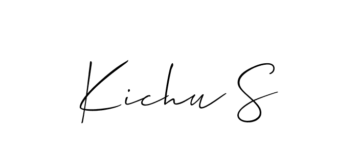 Make a beautiful signature design for name Kichu S. With this signature (Allison_Script) style, you can create a handwritten signature for free. Kichu S signature style 2 images and pictures png