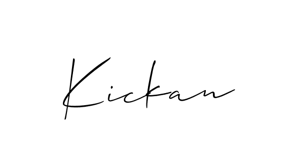 Create a beautiful signature design for name Kickan. With this signature (Allison_Script) fonts, you can make a handwritten signature for free. Kickan signature style 2 images and pictures png