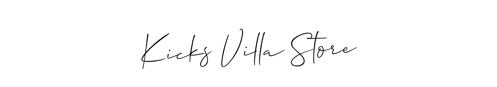You should practise on your own different ways (Allison_Script) to write your name (Kicks Villa Store) in signature. don't let someone else do it for you. Kicks Villa Store signature style 2 images and pictures png