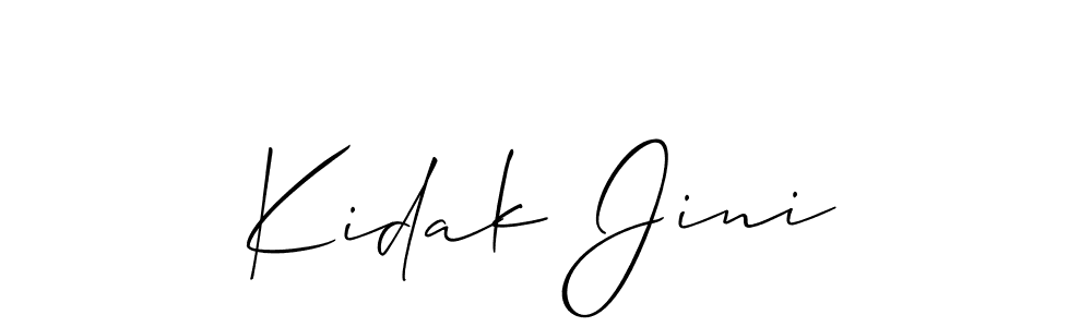 The best way (Allison_Script) to make a short signature is to pick only two or three words in your name. The name Kidak Jini include a total of six letters. For converting this name. Kidak Jini signature style 2 images and pictures png