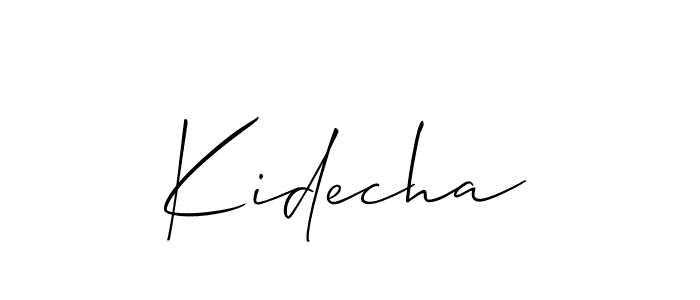 if you are searching for the best signature style for your name Kidecha. so please give up your signature search. here we have designed multiple signature styles  using Allison_Script. Kidecha signature style 2 images and pictures png