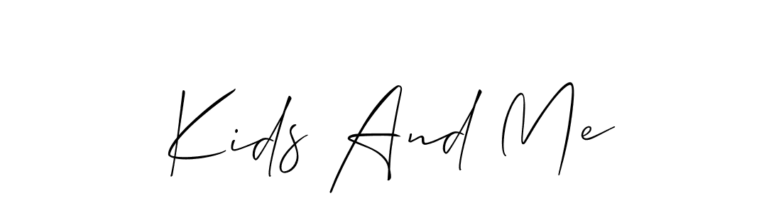 Allison_Script is a professional signature style that is perfect for those who want to add a touch of class to their signature. It is also a great choice for those who want to make their signature more unique. Get Kids And Me name to fancy signature for free. Kids And Me signature style 2 images and pictures png