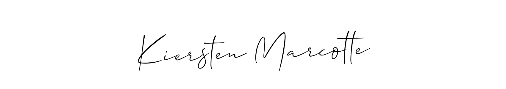 Kiersten Marcotte stylish signature style. Best Handwritten Sign (Allison_Script) for my name. Handwritten Signature Collection Ideas for my name Kiersten Marcotte. Kiersten Marcotte signature style 2 images and pictures png