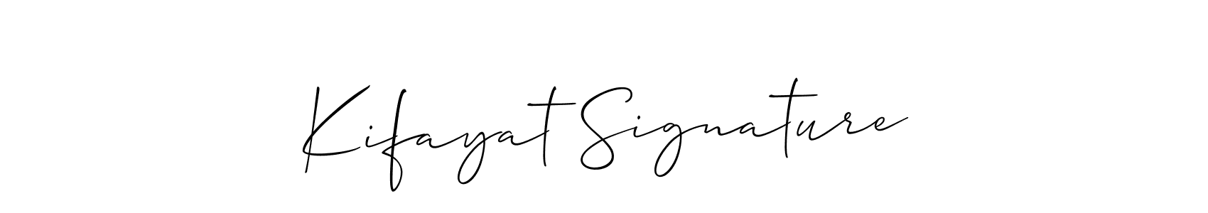 Use a signature maker to create a handwritten signature online. With this signature software, you can design (Allison_Script) your own signature for name Kifayat Signature. Kifayat Signature signature style 2 images and pictures png