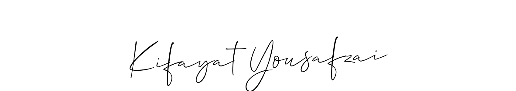 Also we have Kifayat Yousafzai name is the best signature style. Create professional handwritten signature collection using Allison_Script autograph style. Kifayat Yousafzai signature style 2 images and pictures png