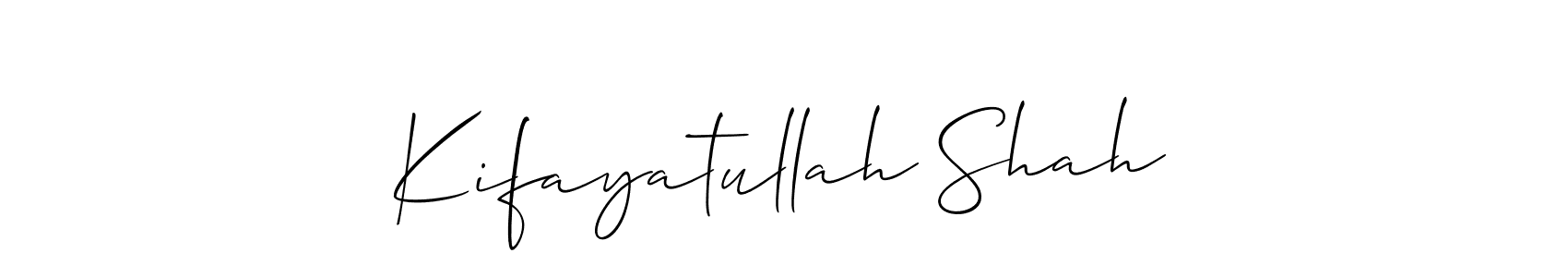 Use a signature maker to create a handwritten signature online. With this signature software, you can design (Allison_Script) your own signature for name Kifayatullah Shah. Kifayatullah Shah signature style 2 images and pictures png