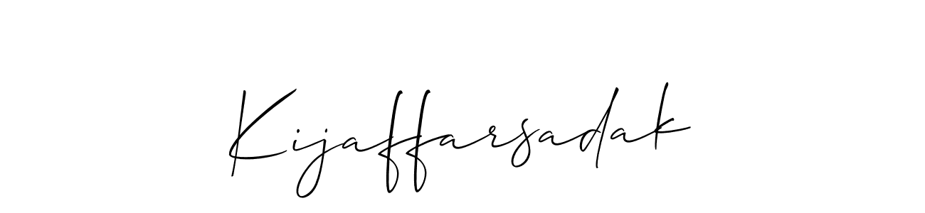 How to make Kijaffarsadak name signature. Use Allison_Script style for creating short signs online. This is the latest handwritten sign. Kijaffarsadak signature style 2 images and pictures png