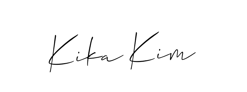 Kika Kim stylish signature style. Best Handwritten Sign (Allison_Script) for my name. Handwritten Signature Collection Ideas for my name Kika Kim. Kika Kim signature style 2 images and pictures png