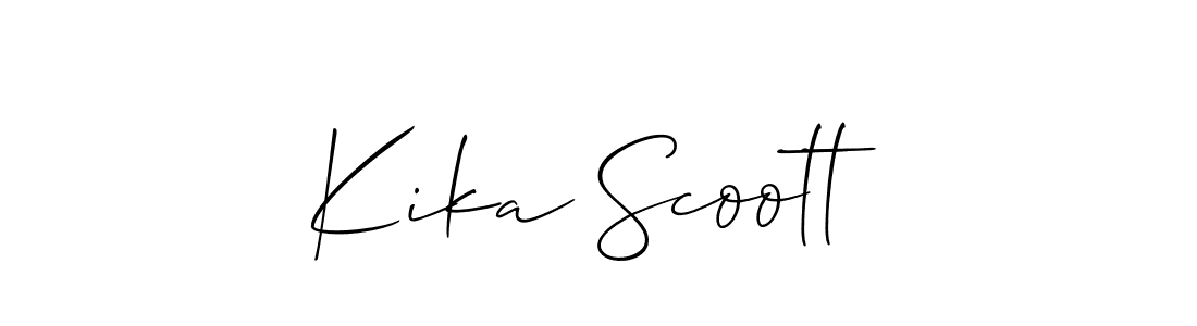 How to Draw Kika Scoott signature style? Allison_Script is a latest design signature styles for name Kika Scoott. Kika Scoott signature style 2 images and pictures png