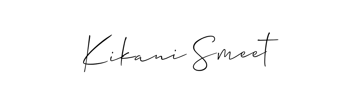 How to make Kikani Smeet signature? Allison_Script is a professional autograph style. Create handwritten signature for Kikani Smeet name. Kikani Smeet signature style 2 images and pictures png