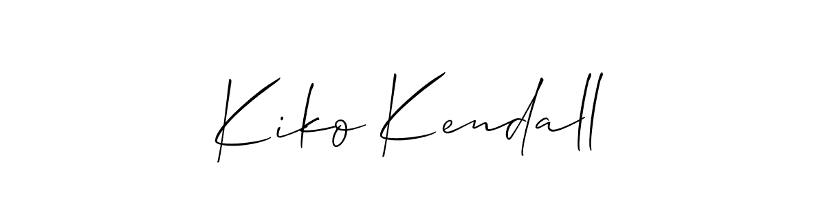 The best way (Allison_Script) to make a short signature is to pick only two or three words in your name. The name Kiko Kendall include a total of six letters. For converting this name. Kiko Kendall signature style 2 images and pictures png