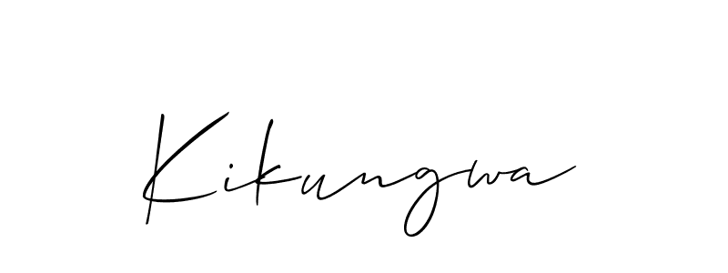 Use a signature maker to create a handwritten signature online. With this signature software, you can design (Allison_Script) your own signature for name Kikungwa. Kikungwa signature style 2 images and pictures png