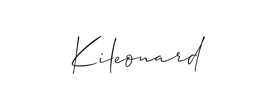 How to make Kileonard signature? Allison_Script is a professional autograph style. Create handwritten signature for Kileonard name. Kileonard signature style 2 images and pictures png