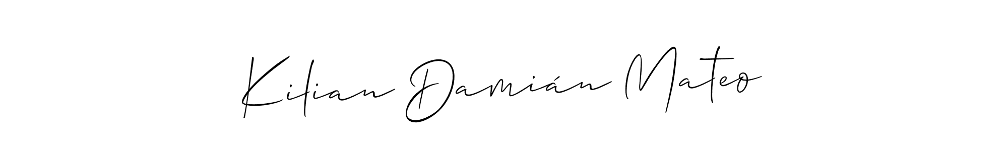 See photos of Kilian Damián Mateo official signature by Spectra . Check more albums & portfolios. Read reviews & check more about Allison_Script font. Kilian Damián Mateo signature style 2 images and pictures png