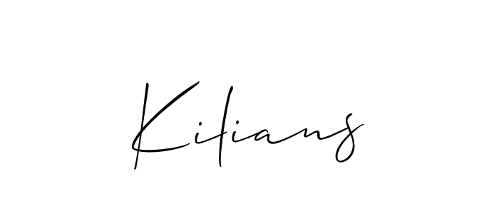 The best way (Allison_Script) to make a short signature is to pick only two or three words in your name. The name Kilians include a total of six letters. For converting this name. Kilians signature style 2 images and pictures png