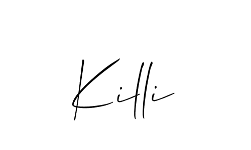 You should practise on your own different ways (Allison_Script) to write your name (Killi) in signature. don't let someone else do it for you. Killi signature style 2 images and pictures png