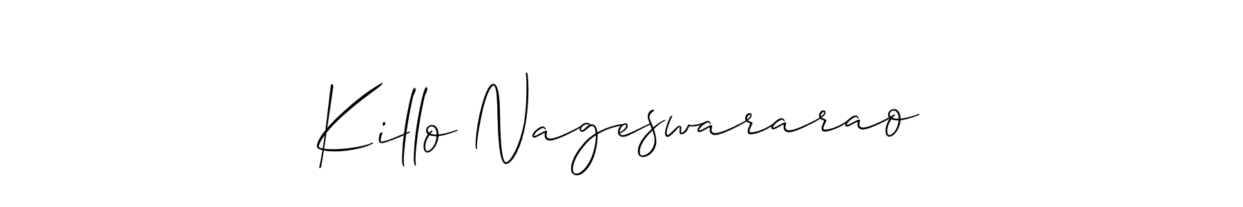 Make a beautiful signature design for name Killo Nageswararao. With this signature (Allison_Script) style, you can create a handwritten signature for free. Killo Nageswararao signature style 2 images and pictures png