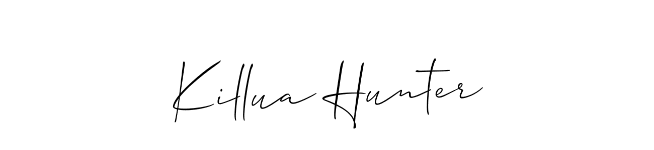 You should practise on your own different ways (Allison_Script) to write your name (Killua Hunter) in signature. don't let someone else do it for you. Killua Hunter signature style 2 images and pictures png