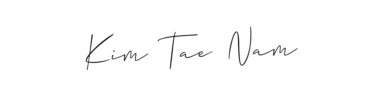 Create a beautiful signature design for name Kim  Tae  Nam. With this signature (Allison_Script) fonts, you can make a handwritten signature for free. Kim  Tae  Nam signature style 2 images and pictures png